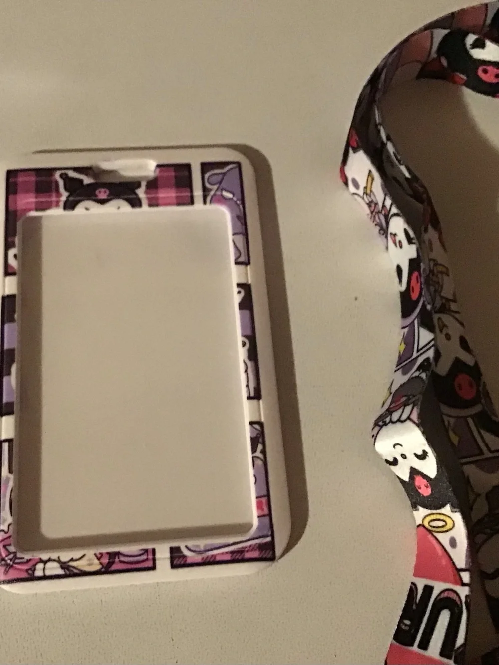 Purple Cartoon Card Holder with Lanyard